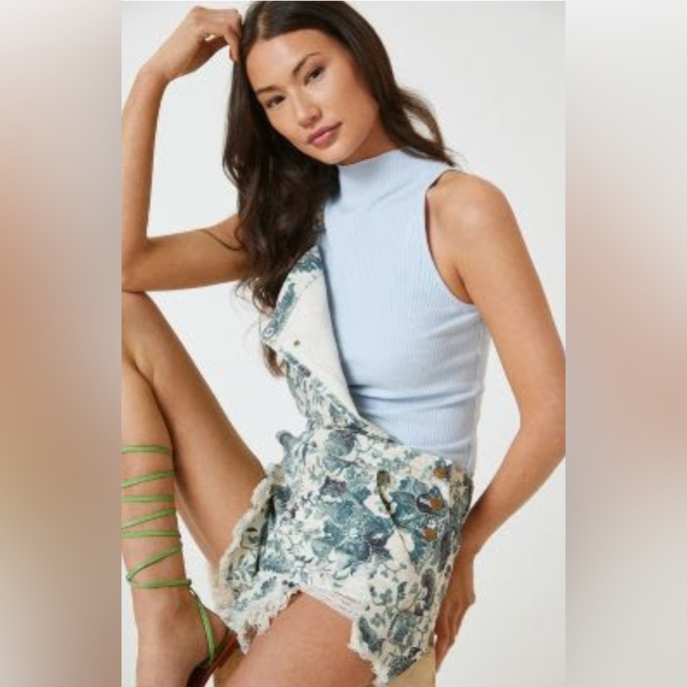 Maeve Mock Neck Tank - Sky - Medium - Anthropologie
